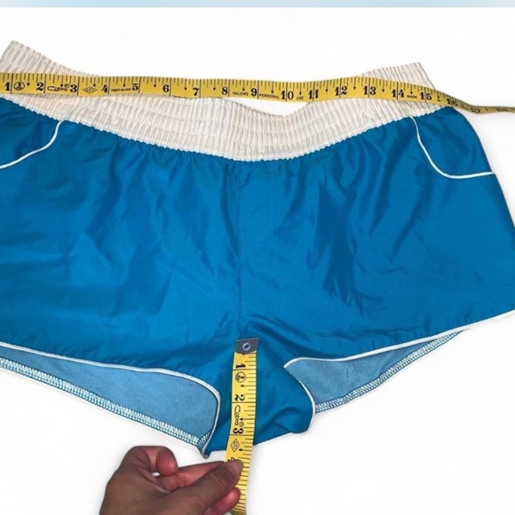 OP Women's Blue Athletic Shorts with White Trim piping micro surf juniors 11/13 - Picture 6 of 6